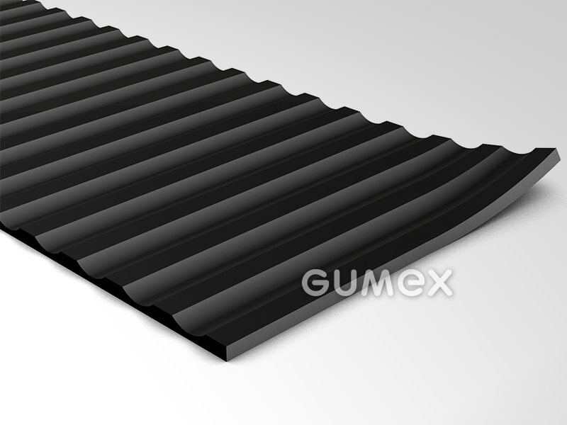 Dielektrische Matte S1, 5mm, Breite 1300mm, 80°ShA, Kategorie 3, 26,5kV, SBR, -25°C/+50°C, schwarz, 
